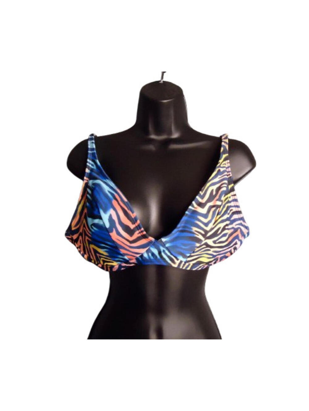 No Boundaries NOBO Juniors Swimsuit Bikini Swim Top Tie Dye Tiger Size Xl 15-17